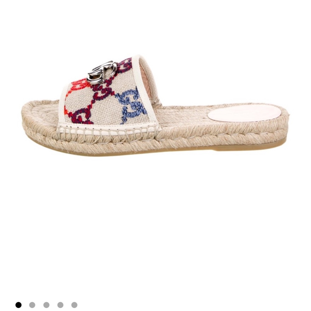 Gucci Running GG Logo Espadrille Sandals Sz 7 - Picture 4 of 4